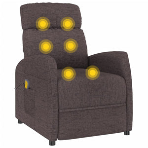 Massagesessel Dunkelbraun Stoff