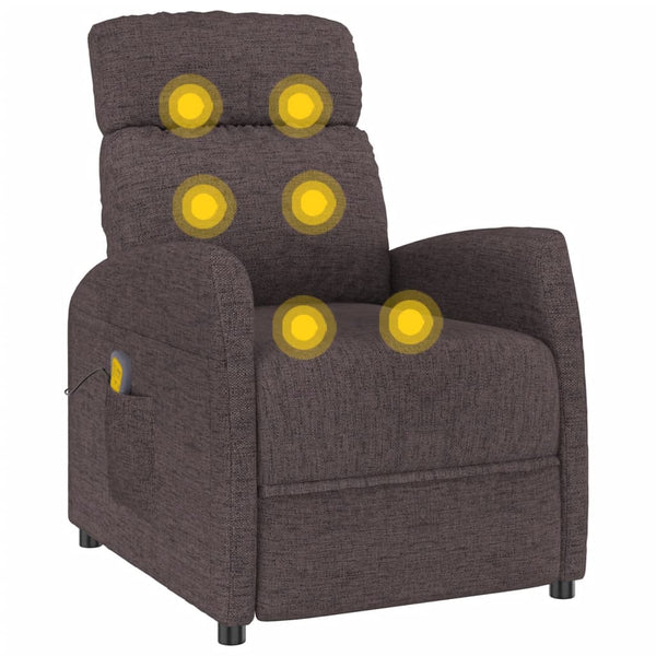 Massagesessel Dunkelbraun Stoff