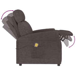 Massagesessel Dunkelbraun Stoff