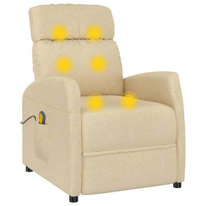 Massagesessel Creme Stoff