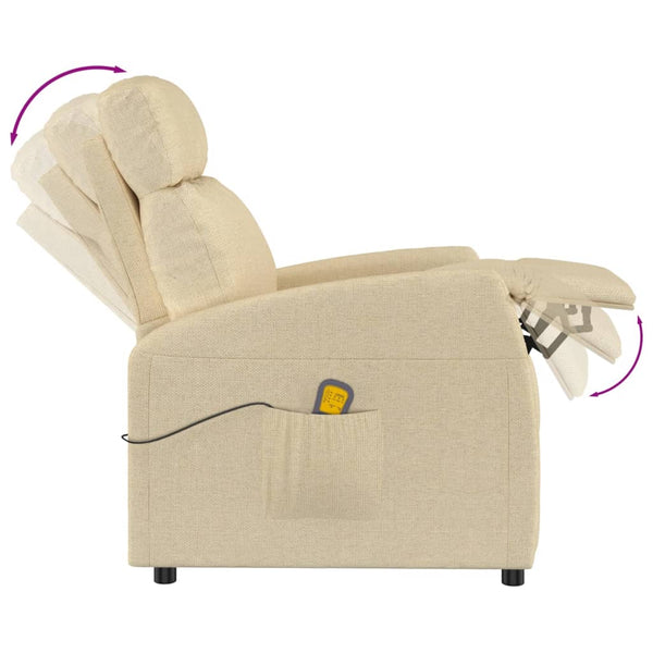 Massagesessel Creme Stoff