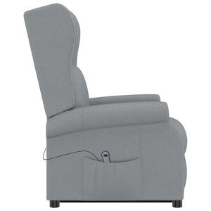 vidaXL Recliner Light Grey Fabric