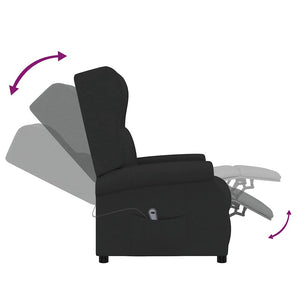 vidaXL Recliner Black Fabric