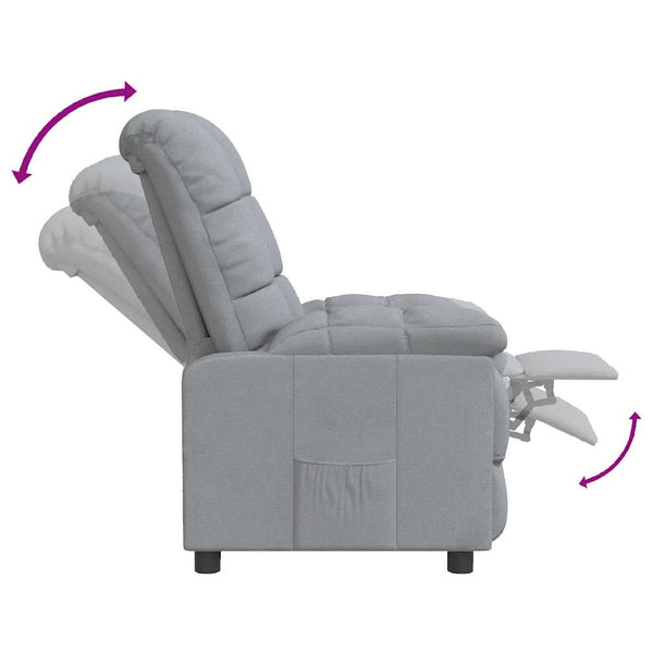 Relaxsessel Hellgrau Stoff