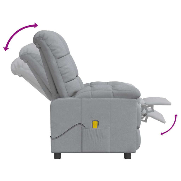 Massagesessel Hellgrau Stoff