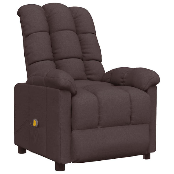 Massagesessel Dunkelbraun Stoff