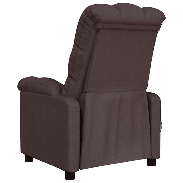Massagesessel Dunkelbraun Stoff