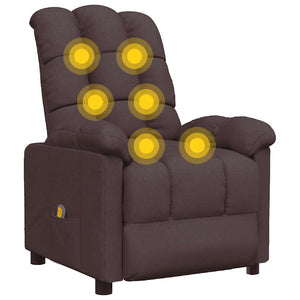 Massagesessel Dunkelbraun Stoff
