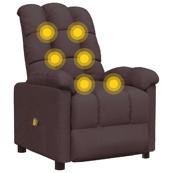 Massagesessel Dunkelbraun Stoff