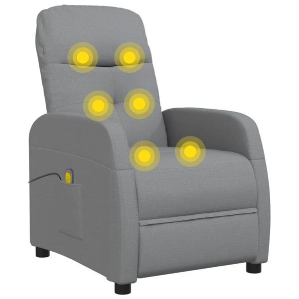 Massagesessel Hellgrau Stoff