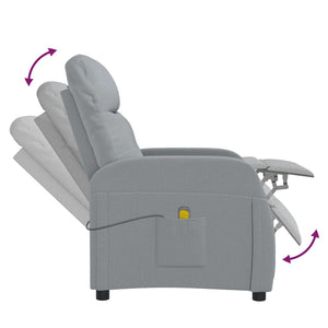 Massagesessel Hellgrau Stoff