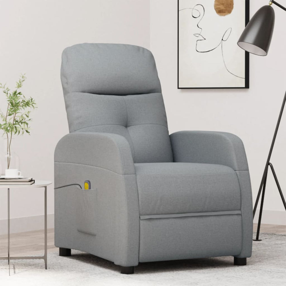 Massagesessel Hellgrau Stoff