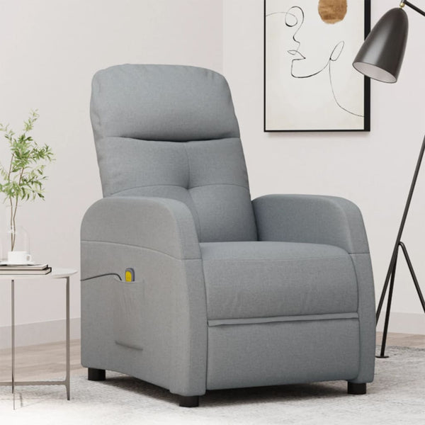 Massagesessel Hellgrau Stoff