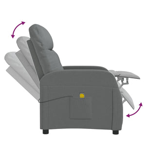 Massagesessel Dunkelgrau Stoff