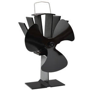 Wärmebetriebener Ofenventilator, 3 Blätter, Schwarz