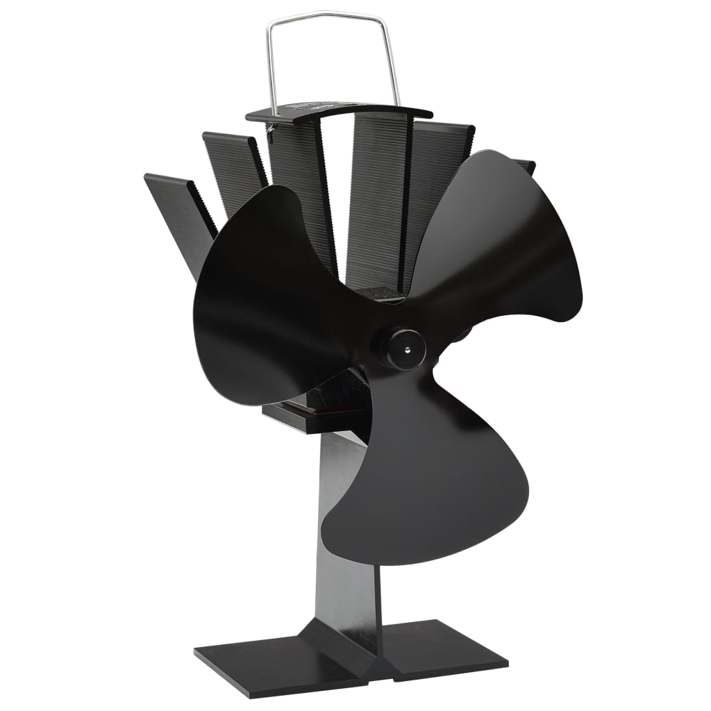 Wärmebetriebener Ofenventilator, 3 Blätter, Schwarz