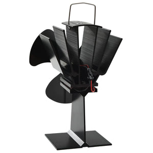 Wärmebetriebener Ofenventilator, 3 Blätter, Schwarz