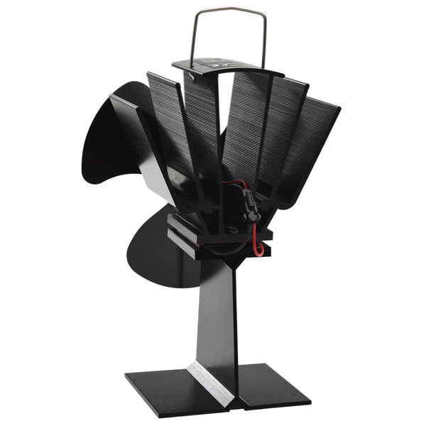 Wärmebetriebener Ofenventilator, 3 Blätter, Schwarz