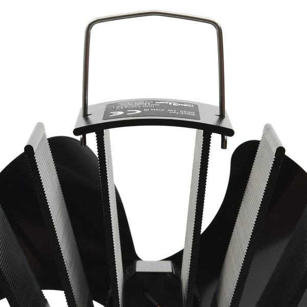 Wärmebetriebener Ofenventilator, 3 Blätter, Schwarz