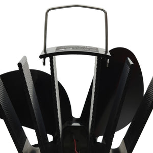 Wärmebetriebener Ofenventilator, 4 Blätter, Schwarz