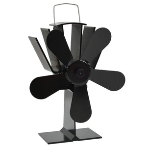 Wärmebetriebener Ofenventilator 5-Blatt Schwarz
