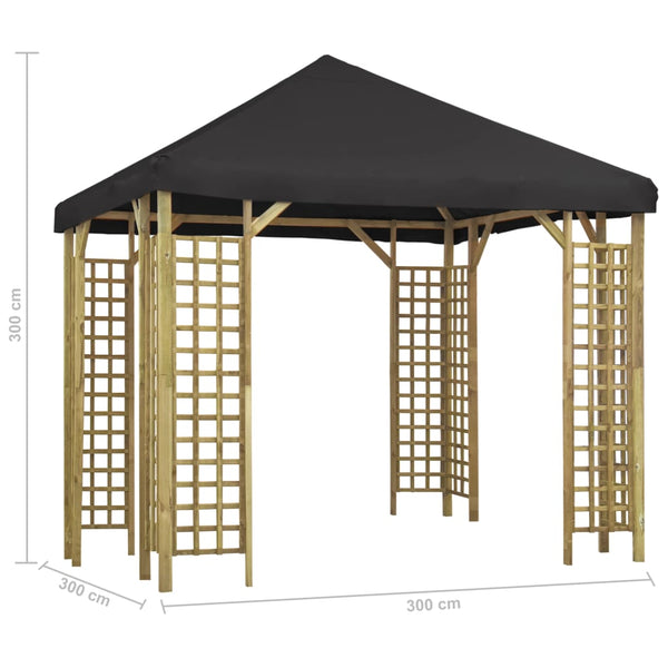 vidaXL Pavillon 3 x 3 m Anthracite