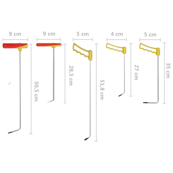 5-tlg. Ausbeulwerkzeug-Set Federstahl