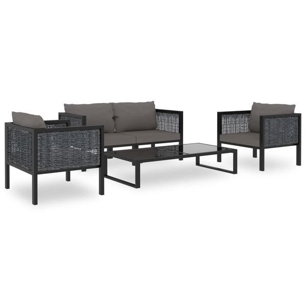 Sofa-Eckelement mit Rechter Armlehne Poly Rattan Anthrazit