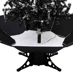 Schneiender Weihnachtsbaum mit Schirmfuß Schwarz 140 cm PVC