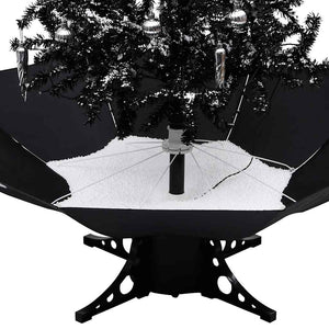 Schneiender Weihnachtsbaum mit Schirmfuß Schwarz 170 cm PVC