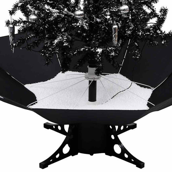 Schneiender Weihnachtsbaum mit Schirmfuß Schwarz 190 cm PVC