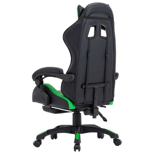 Gaming-Stuhl mit Fußstütze Grün und Schwarz Kunstleder