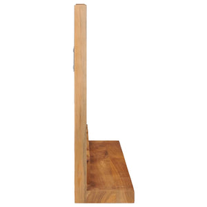 Wandspiegel mit Regal 60×12×40 cm Teak Massivholz