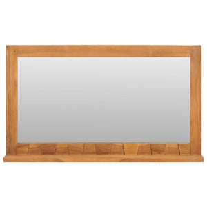 Wandspiegel mit Regal 100×12×60 cm Teak Massivholz