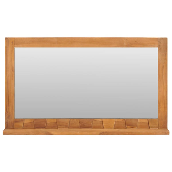 Wandspiegel mit Regal 100×12×60 cm Teak Massivholz