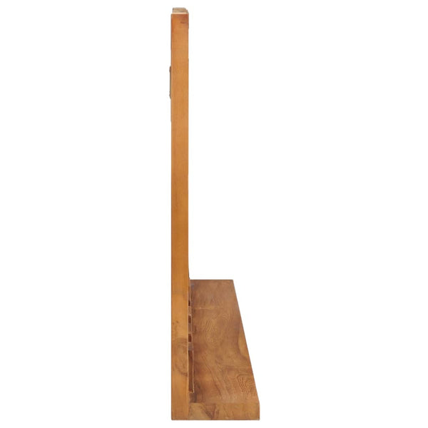 Wandspiegel mit Regal 100×12×60 cm Teak Massivholz