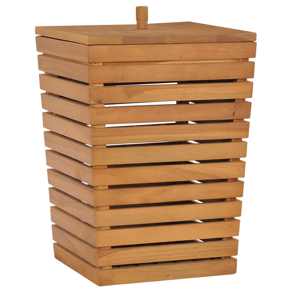 Wäschekorb 30×30×45 cm Teak Massivholz
