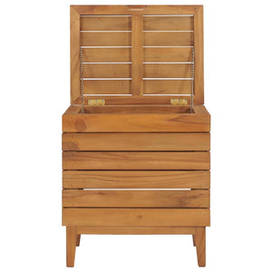 Wäschekorb 40×30×45 cm Teak Massivholz