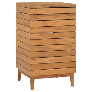 Wäschekorb 40×40×70 cm Teak Massivholz