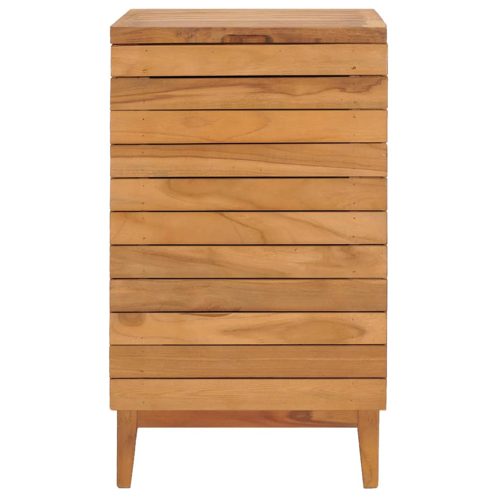 Wäschekorb 40×40×70 cm Teak Massivholz