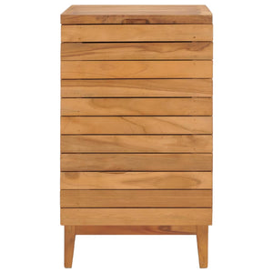Wäschekorb 40×40×70 cm Teak Massivholz