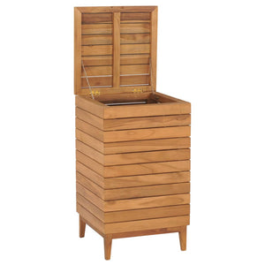 Wäschekorb 40×40×70 cm Teak Massivholz