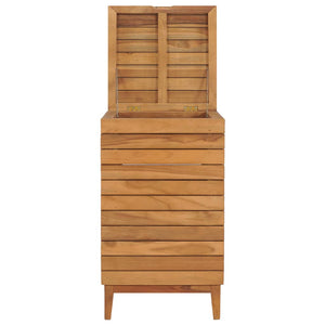 Wäschekorb 40×40×70 cm Teak Massivholz