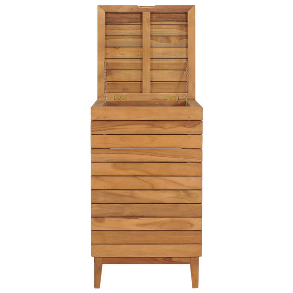 Wäschekorb 40×40×70 cm Teak Massivholz