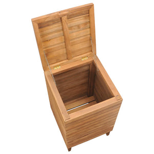 Wäschekorb 40×40×70 cm Teak Massivholz