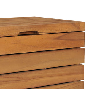 Wäschekorb 40×40×70 cm Teak Massivholz