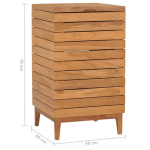 Wäschekorb 40×40×70 cm Teak Massivholz