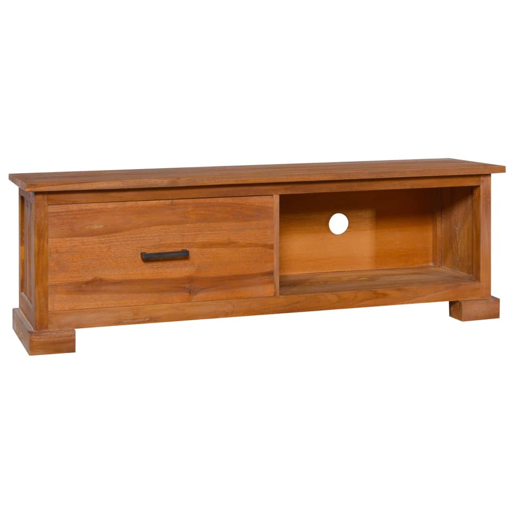 vidaXL Meuble TV 112x30x37 cm Bois de teck massif