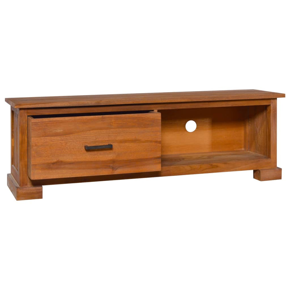 vidaXL Meuble TV 112x30x37 cm Bois de teck massif