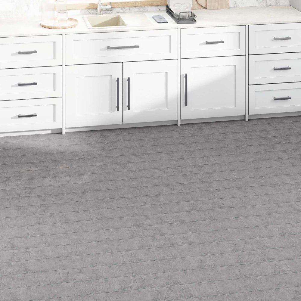Selbstklebende Bodenplanken Zementbraun PVC 5,02 m²